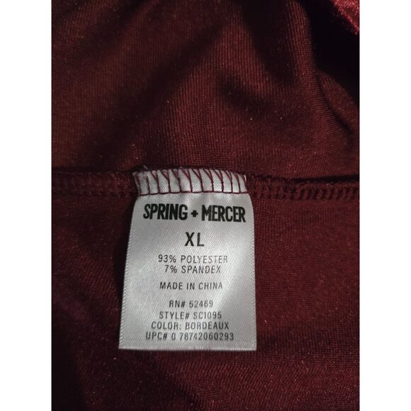 Spring + Mercer Womens Red Velvet Legging Tee V-Neck Top Size XL Stretch Casual - Picture 5 of 9